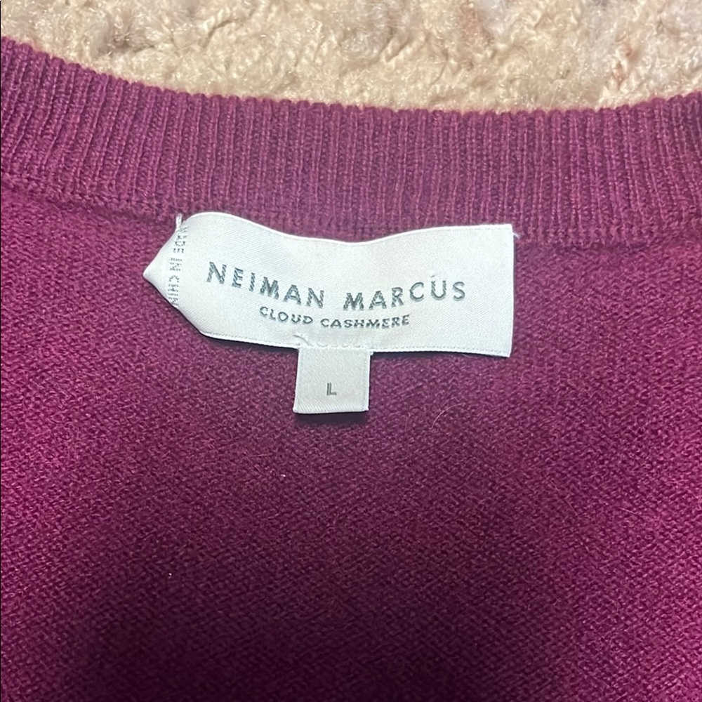 Neiman Marcus Purple V-Neck Sweater